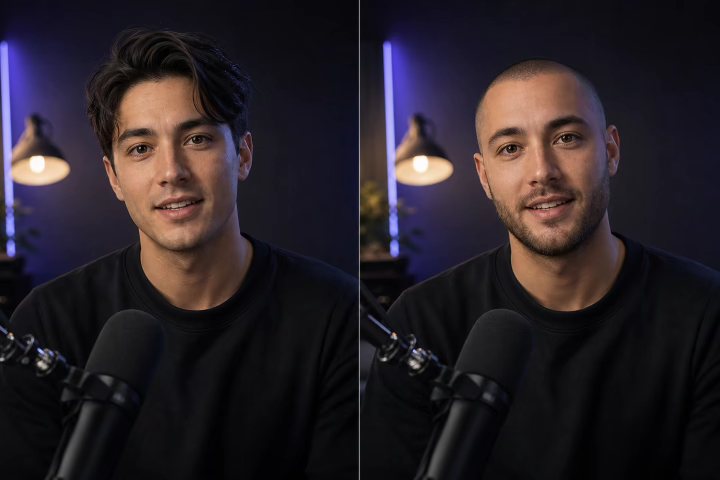 Creator presented with two natural identities in the same studio performance