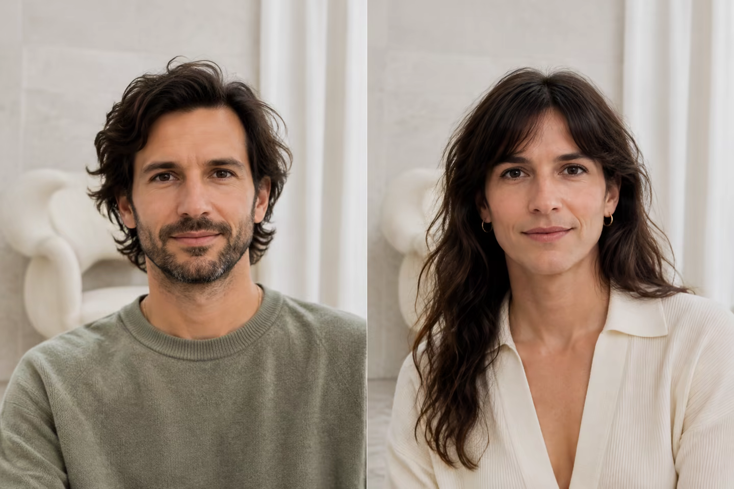 Natural portrait showing two gender presentations of the same performance